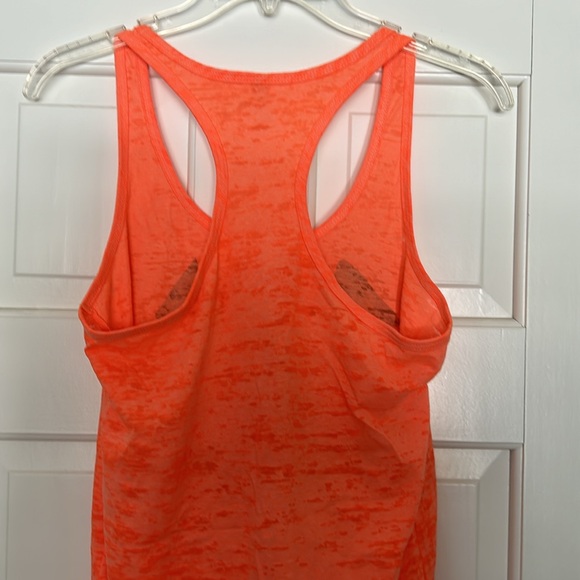 Women's Halloween Pumpkin Face Burnout Racerback Tank Top, Orange, Size M - Picture 3 of 4